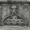 Garden feature, wall, sculptured stone, detail