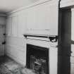 Interior-general view of South apartment on Second Floor showing fireplace