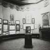 Interior-view of Architecture Room in small central octagon showing chimneypiece during Royal Scottish Academy Summer Exhibition in National Gallery