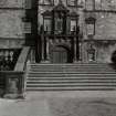 Detail of South front showing the steps up to the front entrance.