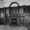 Interior, ground floor, dining-room, view of fireplace