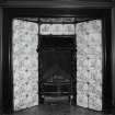 Interior, ground floor, breakfast room, view of Dutch tiles in fireplace