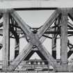 Victoria Swing Bridge.
Detail of rivetted lattice girder constructon at East end.