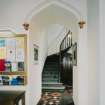 Interior. view of stairwell to balcony