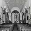 Interior. View from West looking towards the chancel showing nave vault