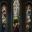 Detail of stained glass windows in North Transept by Ballantine and Gardiner depicting the Transfiguration 1904