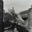 View from Water of Leith Bridge of Lindsay's Mill and also Holy Trinity Church