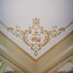 Detail of ceiling plasterwork in Pompadour Room