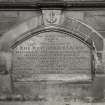 John Kerr Memorial Church.
Detail of central plaque on North facade.