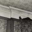 Pilrig House, interior
First floor drawing room,view of cornice and wall and ceiling paper