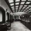 Interior view of the National Bank of Scotland, the banking hall.