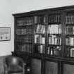 Ground floor, library, bookshelves, detail