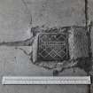 Detail of stop-cock cover, inscribed  'R. Baxendalde & Co. Edinburgh'.