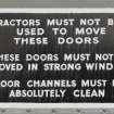 Fields hangar, detail of sign on door.