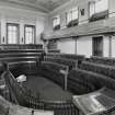 Interior, ground floor, assembly hall, view from S