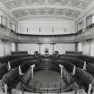 Interior, ground floor, assembly hall, view from N