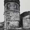 Edinburgh, Regent Road, New Calton burial ground, watchtower.
View from East