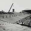View of south terracing (clock end) during demolition - the clock about to be relocated