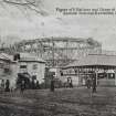 Photographic copy of postcard view of the Fun Fair at the Scottish National Exhibition, 1908'.
Inscr:'Figure of 8 and the House of Troubles, Scottish National Exhibition, Edinburgh, 1908'.
Survey of Private Collections.