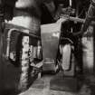 Edinburgh, Slateford Road, Caledonian Brewery, interior.
View of fire box door and automatic stoker