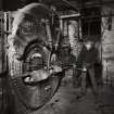 Edinburgh, Slateford Road, Caledonian Brewery, interior.
View of Lancashire boiler and stoker