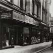 Copy of photograph showing view of entrance on Chambers Street elevation to J and R Allan store, Edinburgh.