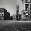View from corner of Great King Street of South front of St Stephen's Church, also showing old street lamps.