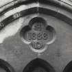 Edinburgh, St Anthony's Place, Masonic Lodge.
Detail of spandrel of plate traceried window on North elevation.