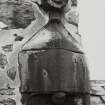 South Queensferry, 14-16 Edinburgh Road.
Detail of sundial on rear of East chimney-stack.