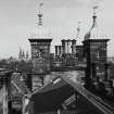 View of turrets and chimneys on south east tower from west