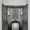 Interior, ground floor, vestibule outside chapel, view from south