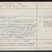 Michael Kirk, NJ16NE 15, Ordnance Survey index card, Recto