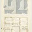 Episcopal School. Plan of attics, and section AB.