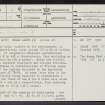 Castledykes, NS94SW 6, Ordnance Survey index card, page number 1, Recto