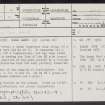 Castledykes, NS94SW 14, Ordnance Survey index card, page number 1, Recto