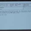 Bourhouse, NT67NE 133, Ordnance Survey index card, Recto