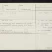 Dunglass House, NT77SE 2, Ordnance Survey index card, Recto
