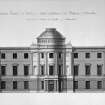 Hamilton Palace, Photographic copy of drawing showing entrance front to park.