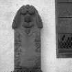 View of headstone of William Elliott against S elevation.