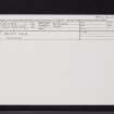 Bamff House, NO25SW 3.03, Ordnance Survey index card, Recto