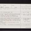 Inverbervie, Hallgreen Castle, NO87SW 8, Ordnance Survey index card, Recto