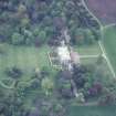 Oblique aerial view of house and gardens taken from the ENE