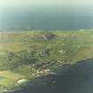 Iona, Iona Nunnery, Abbey and Village.
Oblique aerial view from South-East.
