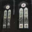 Glasgow, 64-100 Bothwell Street, Christian Institute and YMCA. interior.
View of stained glass windows in North wall.