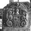 View of headstone to Patrick Millar, weaver d.1739, Kirkton of Auchterhouse Churchyard.