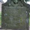 View of west face headstone to Tullo children,  Fowlis Easter Parish Church burial ground.