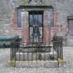 View of pedestal tomb containing bell, Kettins Churchyard.