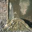 Fragment of gravestone with number '4', Kinnell Parish Churchyard.