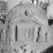 Detail of headstone to Fairlie family 1755, Monikie  Parish Churchyard.