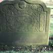 View of headstone 1750 to Elizabeth Gibson, Panbride Parish Churchyard.